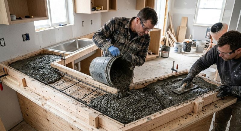 Cement Countertop Pouring in Sonoma County, CA