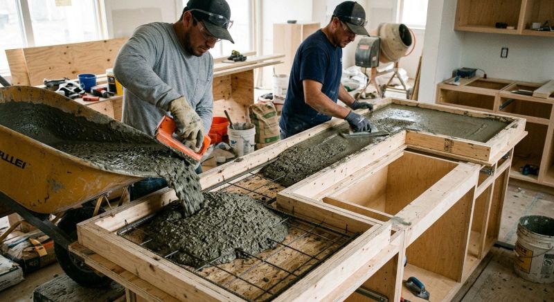 Cement Countertop Pouring in Napa, CA